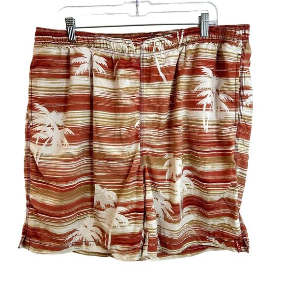 Tommy Bahama Swim Trunks Mens Size XL Red Tan Palm Resort Hawaii Preppy - Picture 1 of 5